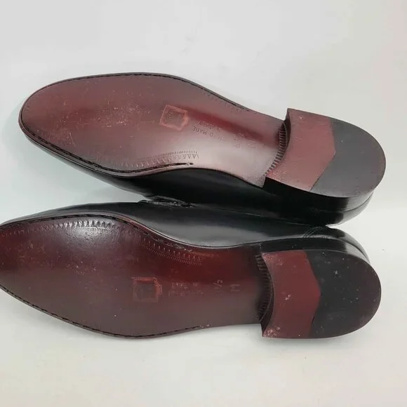 Vintage Bruno Magli Italian Loafers Black Leather Men's 8.5 M NEAR MINT - Picture 9 of 10
